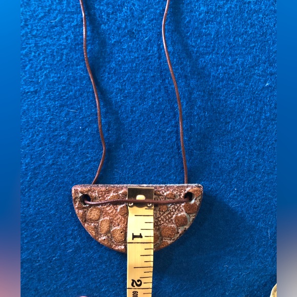 Glazed Ceramic Halfmoon Necklace - Picture 3 of 7